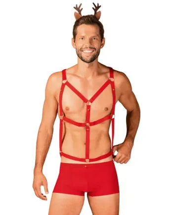 Obsessive Mr Reindy Men's Harness and Briefs Costume Set