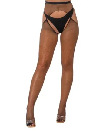 Lace by LJ Fishnet Crotchless Pantyhose