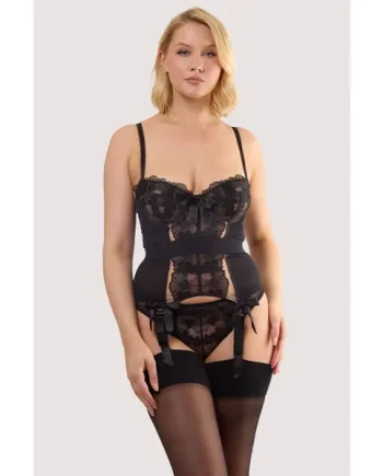 Lillian Black Floral Embroidery Basque