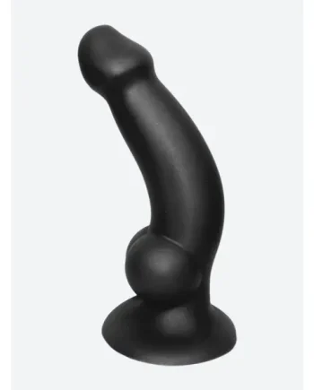 Curved Silicone Dildo with Suction Base – Black or Gold