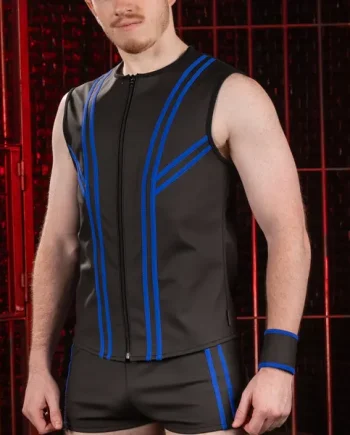 Mr S Leather FuckGear Racer Vest Blue