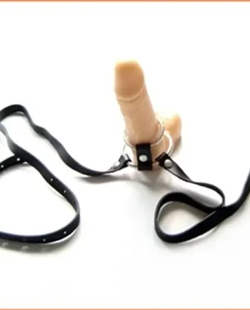 Bondage Boutique Double Ring Steel Cock Ring With Strap 51