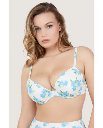 Amelia Fuller Bust Mix & Match Watercolour Floral Plunge Bikini Top