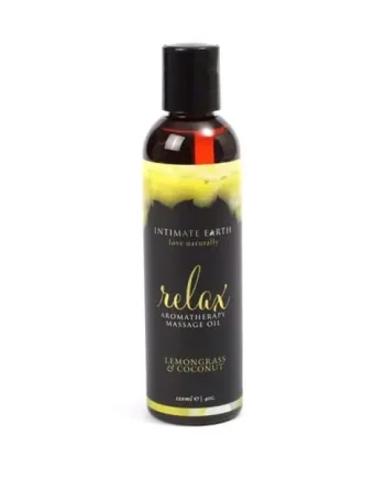 Intimate Earth Massage Oil Relaxing – Lemongrass & Coconut 120ml