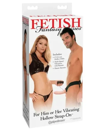 Pipedream - Fetish Fantasy Series - For Him or Her Vibrating Hollow Strap-On - Light/Black