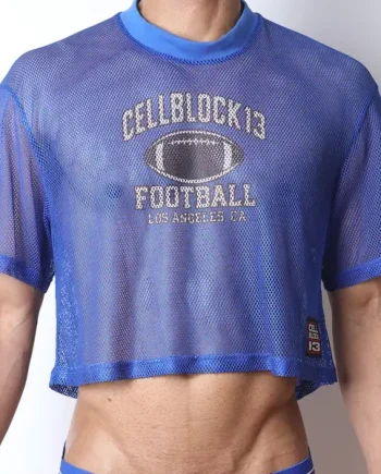 Cellblock 13 Field Goal Football Mesh T-Shirt Blue
