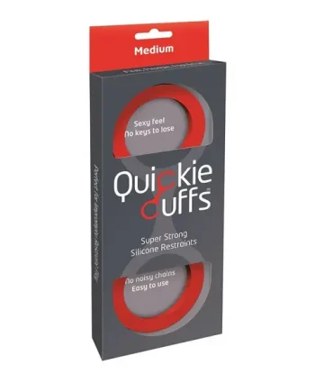 Quickie Cuffs - BDSM Red Slip On Wrist Cuffs | Medium
