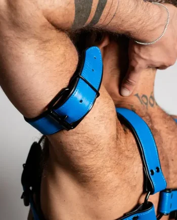 ruff GEAR Bold Leather Bicep Strap Blue