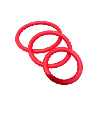 ruff GEAR Silicone Cock Ring 3 Pack Red