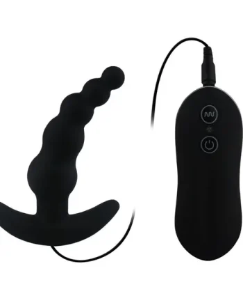 10-Speed Black Silicone Vibrating Anal Beads 89010