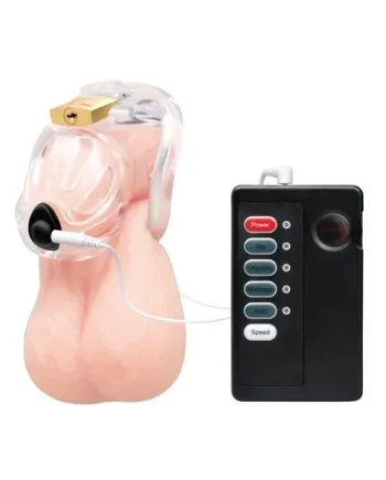 Blue Line Electroshock 1.75 Inch Acrylic See-Through Chastity Cage