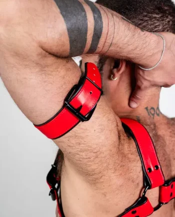 ruff GEAR Bold Leather Bicep Strap Red