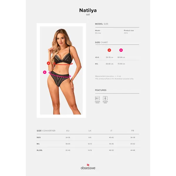 Obsessive Natilya Two-Piece Bra and Panties Lingerie Set