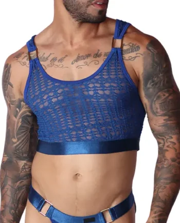 Gigo Illusion Crop Top Blue