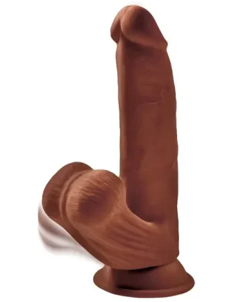 King Cock Plus 3D Swinging Balls Dildo Brown 24.5cm