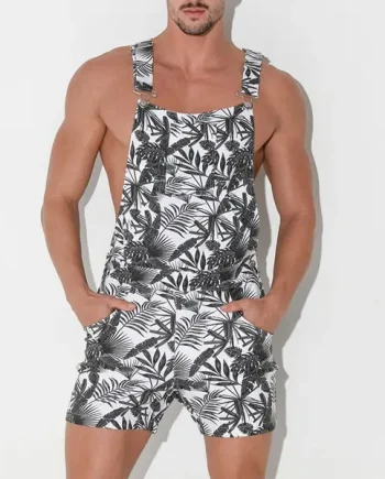 Code 22 Stretch Short Dungarees Charcoal