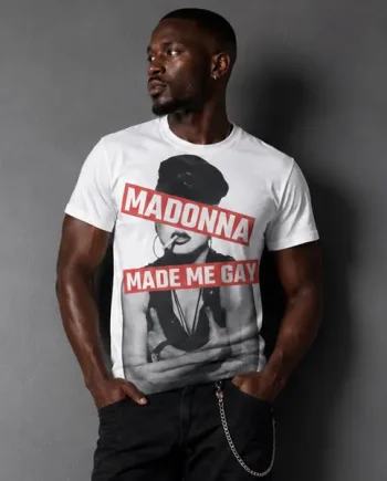 PWR T-Shirt MADONNA MADE ME GAY White