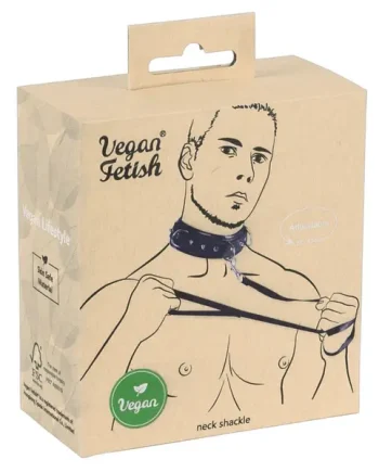 Vegan Fetish - Black Collar & Leash | Adjustable 37-47cm