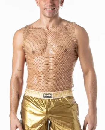 Leader Mesh Party Tank Top Gold