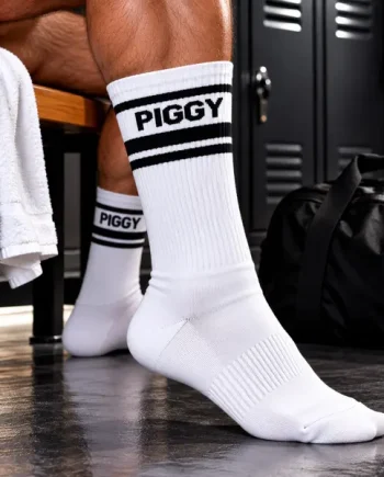 ruff GEAR Crew Socks PIGGY White Black