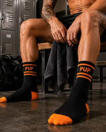 ruff GEAR Crew Socks PUP Black Orange